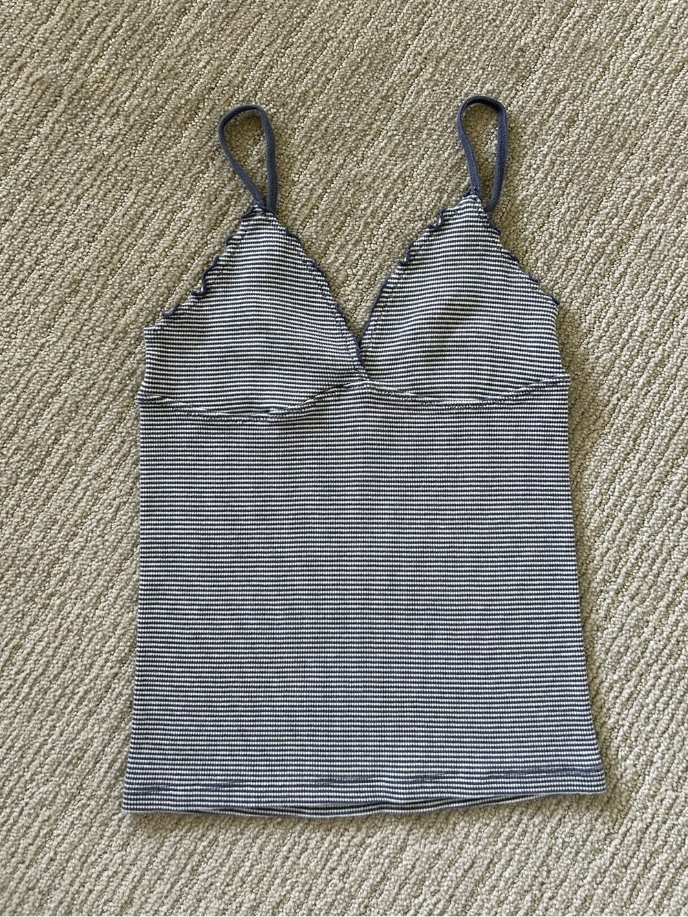 Amara Striped Ruffle Tank Brandy Melville